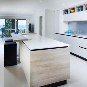 Wood and White Modern Kitchen Design