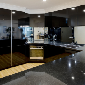 Black gloss kitchen design