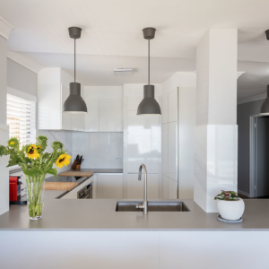 grey and white kitchen design